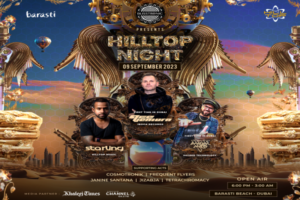 Globally renowned DJs Ace Ventura , Imagine Mars & Starling to Headline the LegendaryHilltop Night Music festival by Blisstronic @ ‘Barasti Beach Dubai.
